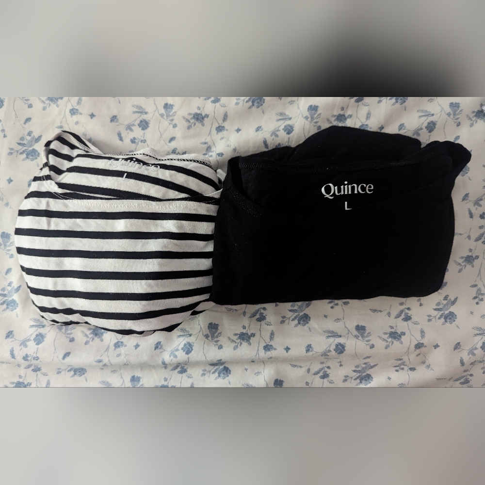 Quince Bamboo Maternity Long Sleeve Boxy Tee.